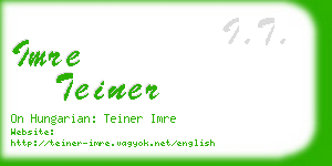 imre teiner business card